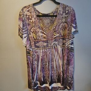 Beverly Drive Purple and White Patterned Blouse